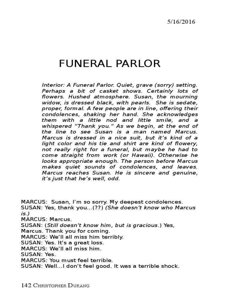 funeral parlor christopher durang